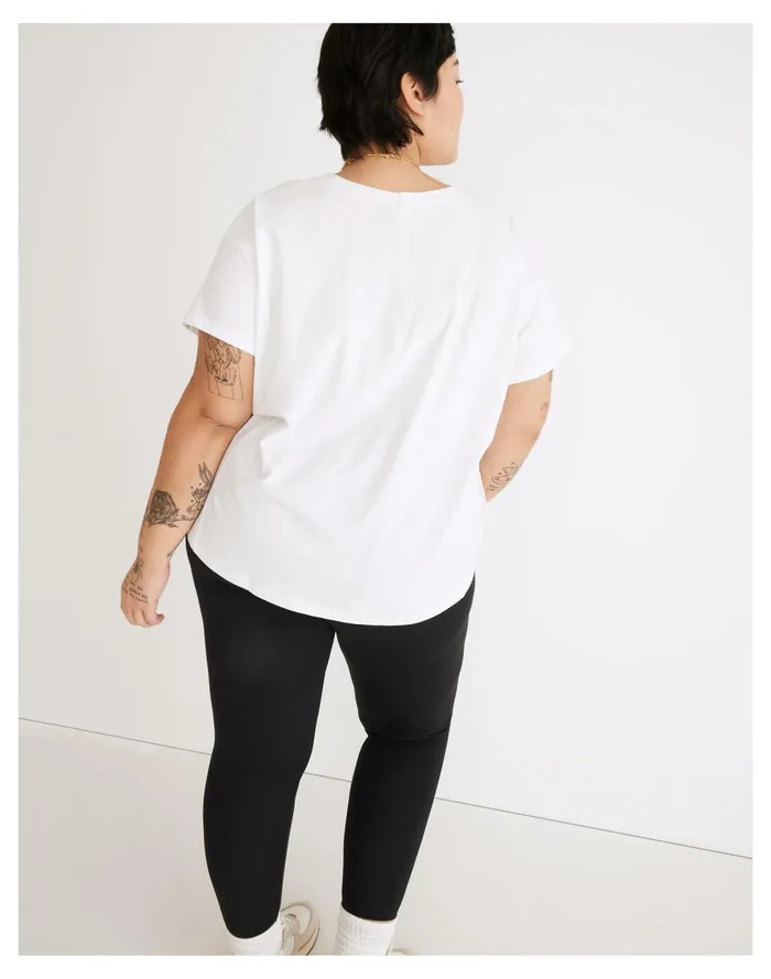 Women Plus MWL Seamed Tee Eyelet White Madewell Activewear Women Plus MWL Seamed Tee Eyelet White Madewell Activewear