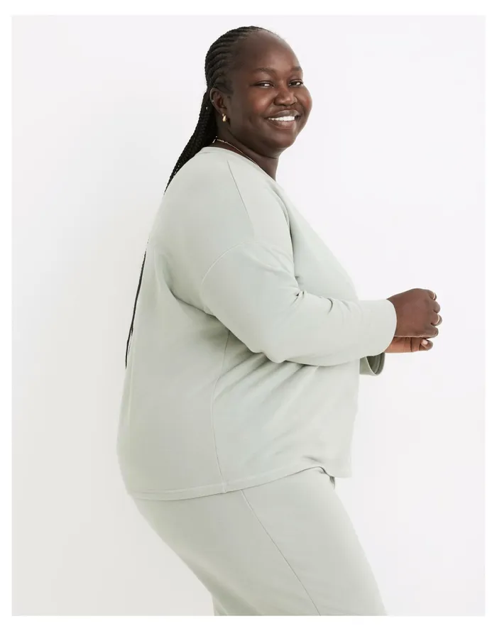 Women Plus MWL Superbrushed Easygoing Sweatshirt Frosted Willow Madewell MWL Athleisure Women Plus MWL Superbrushed Easygoing Sweatshirt Frosted Willow Madewell MWL Athleisure