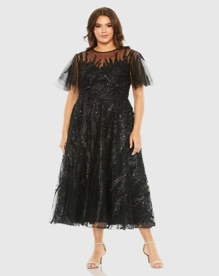 Women Plus Size Dresses Mac Duggal High Neck Flutter Sleeve A Line Embellished Dress Plum Women Plus Size Dresses Mac Duggal High Neck Flutter Sleeve A Line Embellished Dress Plum