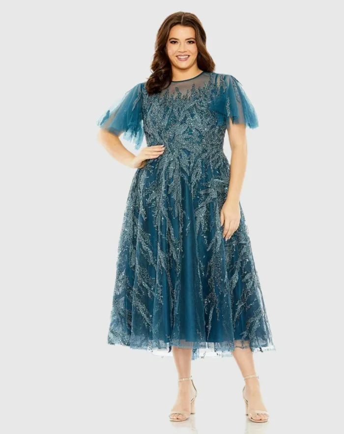 Women Plus Size Dresses Mac Duggal High Neck Flutter Sleeve A Line Embellished Dress Plum Women Plus Size Dresses Mac Duggal High Neck Flutter Sleeve A Line Embellished Dress Plum