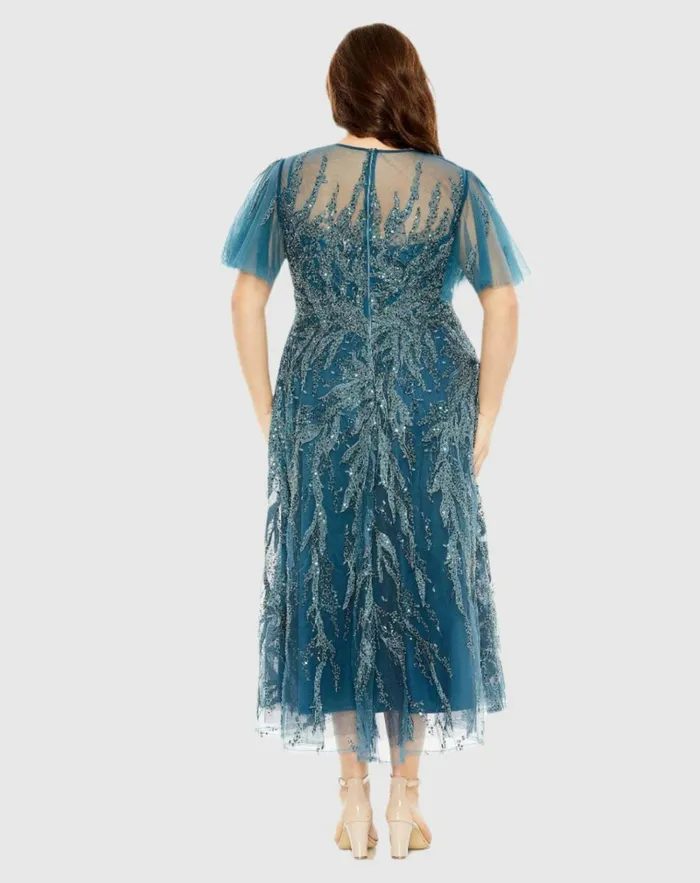 Women Plus Size Dresses Mac Duggal High Neck Flutter Sleeve A Line Embellished Dress Plum Women Plus Size Dresses Mac Duggal High Neck Flutter Sleeve A Line Embellished Dress Plum