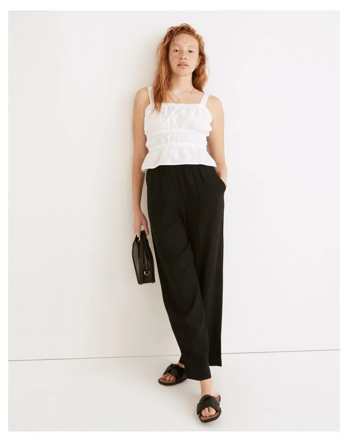 Women Poplin Sophia Peplum Tank Eyelet White Madewell Tops and Shirts