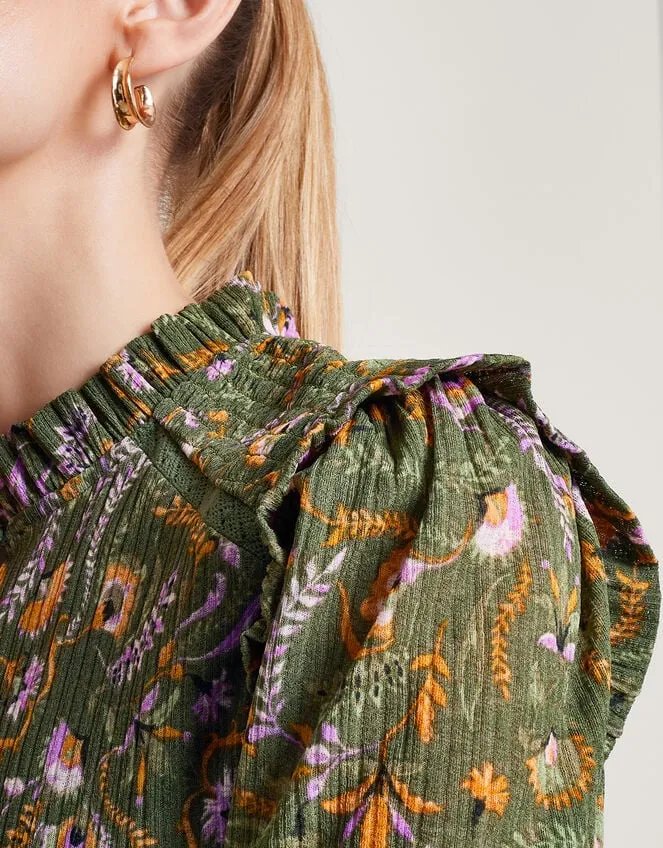 Women Print Short Dress Green Monsoon Dresses