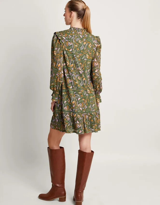 Women Print Short Dress Green Monsoon Dresses