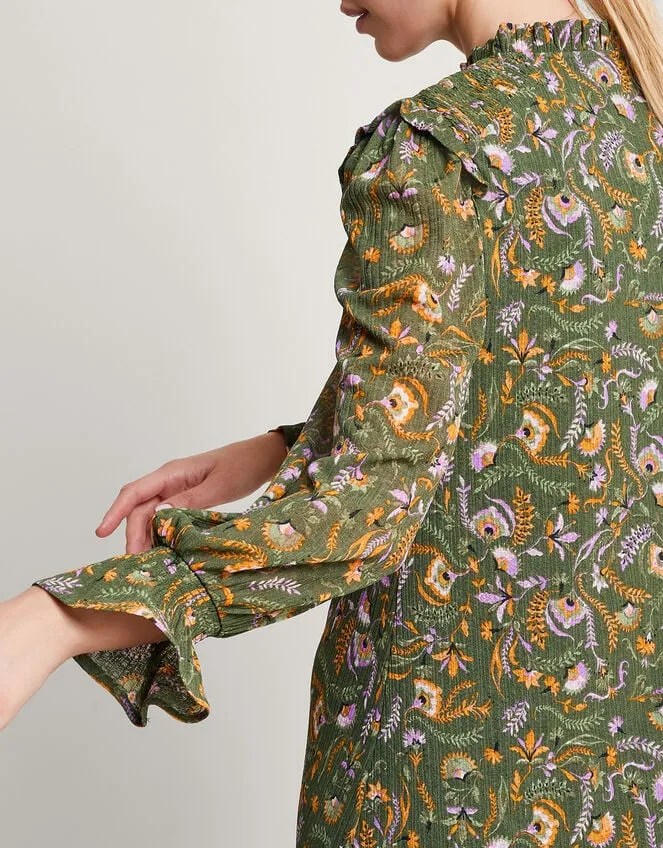 Women Print Short Dress Green Monsoon Dresses