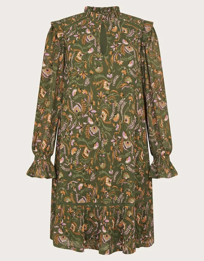 Women Print Short Dress Green Monsoon Dresses