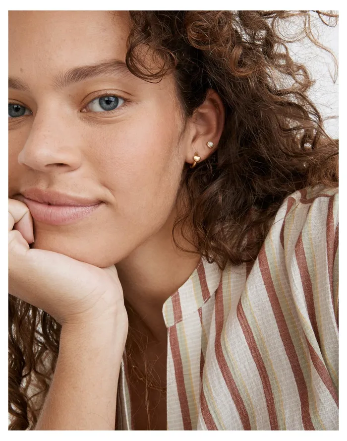Women Puffed Heart Huggie Hoop Earrings Vintage Gold Madewell Earrings Women Puffed Heart Huggie Hoop Earrings Vintage Gold Madewell Earrings
