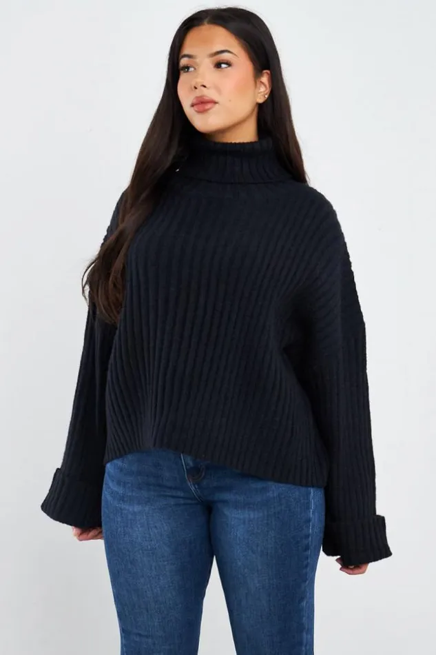Women Pull Ctel Col Roul Noir Black Brentiny Paris Sweaters and Sweatshirts