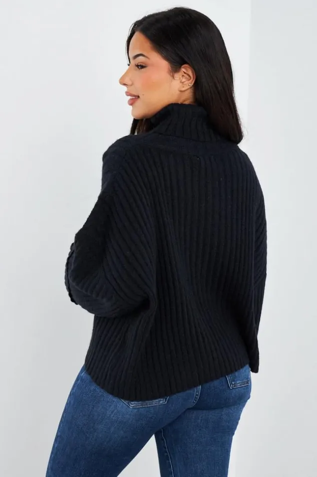 Women Pull Ctel Col Roul Noir Black Brentiny Paris Sweaters and Sweatshirts
