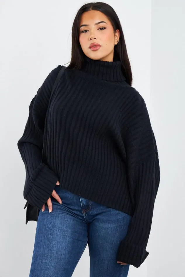 Women Pull Ctel Col Roul Noir Black Brentiny Paris Sweaters and Sweatshirts