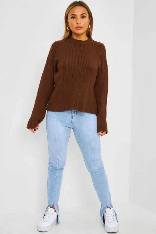 Women Pull Marron En Grosses Mailles Brown Brentiny Paris Sweaters and Sweatshirts Women Pull Marron En Grosses Mailles Brown Brentiny Paris Sweaters and Sweatshirts