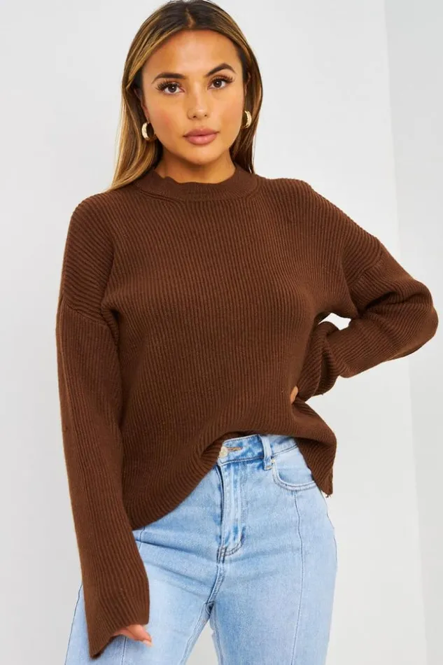 Women Pull Marron En Grosses Mailles Brown Brentiny Paris Sweaters and Sweatshirts Women Pull Marron En Grosses Mailles Brown Brentiny Paris Sweaters and Sweatshirts