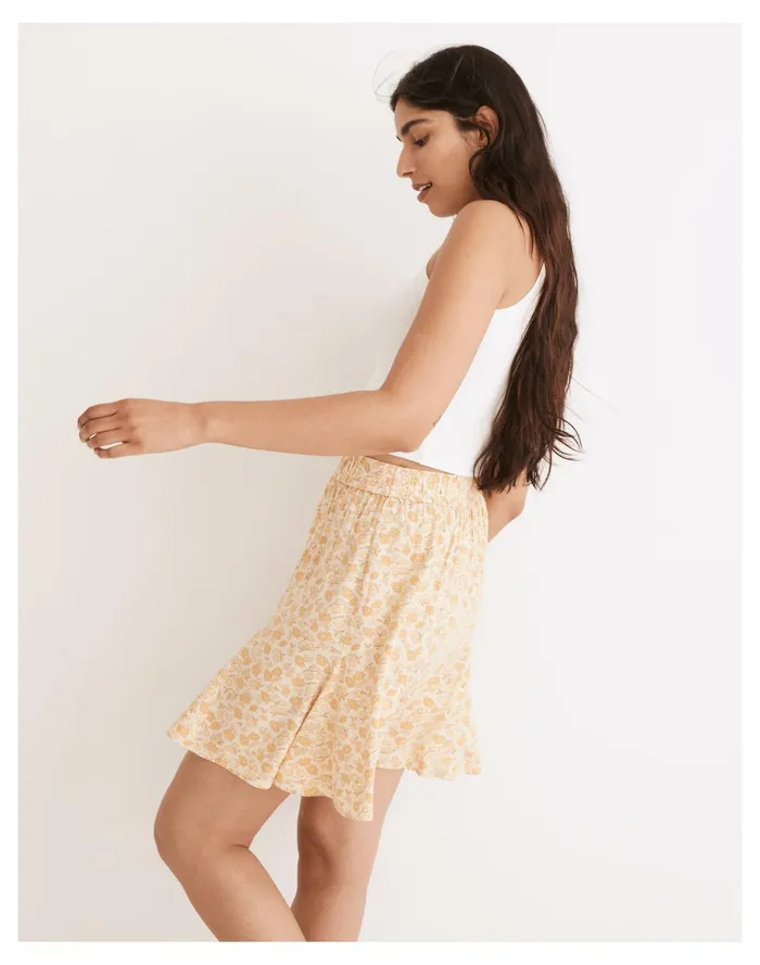 Women Pull On Swing Mini Skirt In Piccola Floral French Vanilla Madewell Skirts Women Pull On Swing Mini Skirt In Piccola Floral French Vanilla Madewell Skirts