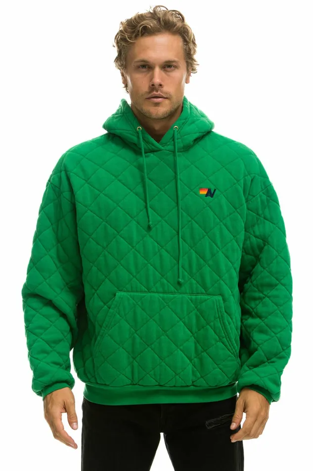 Women QUILTED RELAXED PULLOVER HOODIE 8211 KELLY GREEN Aviator Nation Hoodies Women QUILTED RELAXED PULLOVER HOODIE 8211 KELLY GREEN Aviator Nation Hoodies