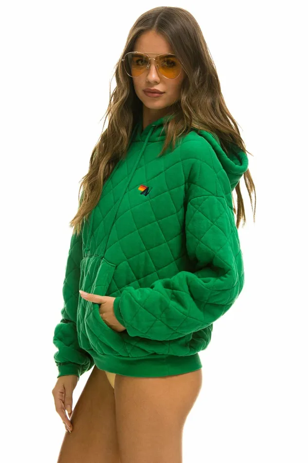 Women QUILTED RELAXED PULLOVER HOODIE 8211 KELLY GREEN Aviator Nation Hoodies Women QUILTED RELAXED PULLOVER HOODIE 8211 KELLY GREEN Aviator Nation Hoodies