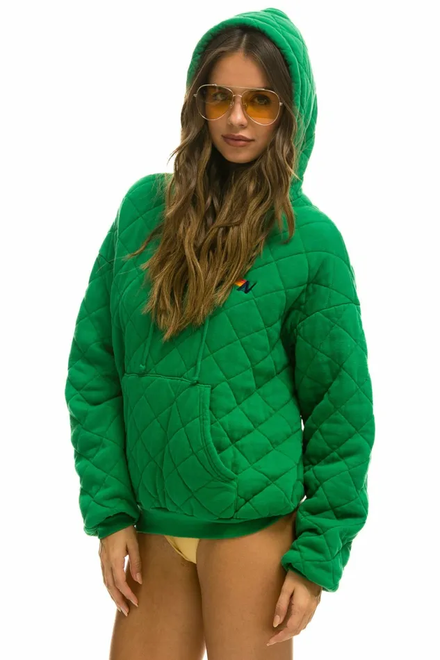 Women QUILTED RELAXED PULLOVER HOODIE 8211 KELLY GREEN Aviator Nation Hoodies Women QUILTED RELAXED PULLOVER HOODIE 8211 KELLY GREEN Aviator Nation Hoodies