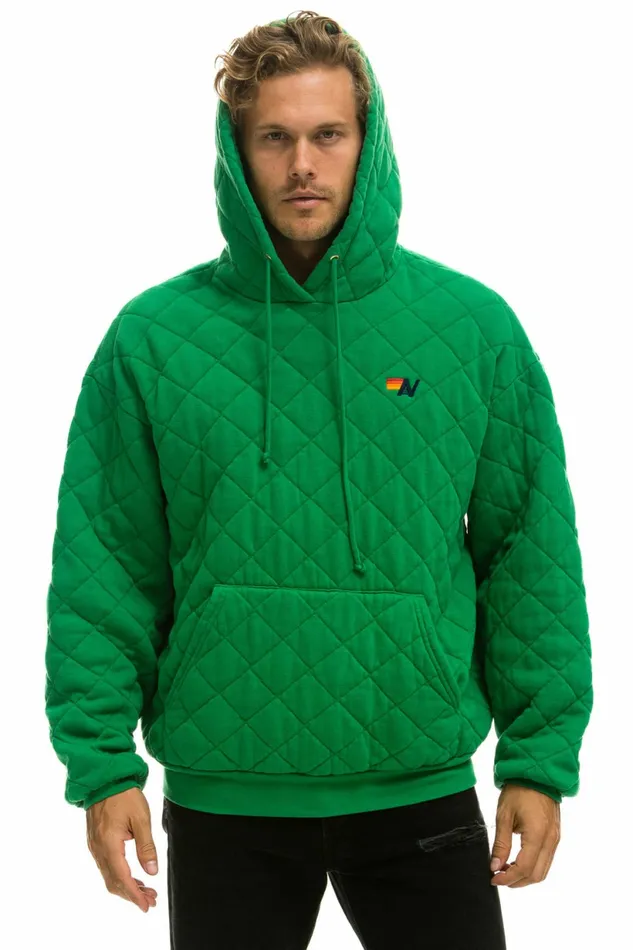 Women QUILTED RELAXED PULLOVER HOODIE 8211 KELLY GREEN Aviator Nation Hoodies Women QUILTED RELAXED PULLOVER HOODIE 8211 KELLY GREEN Aviator Nation Hoodies
