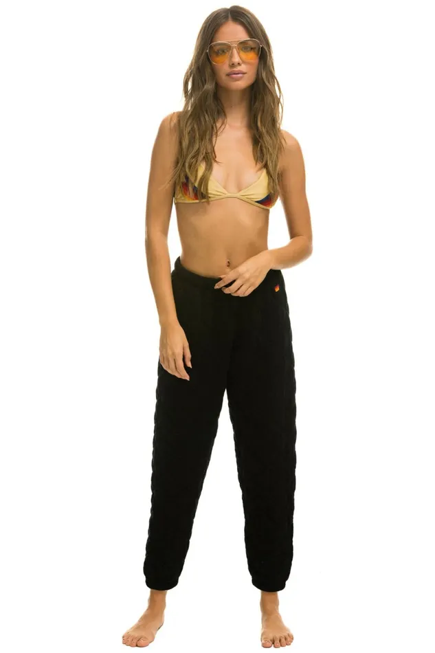 Women QUILTED SWEATPANTS 8211 BLACK Aviator Nation Sweatpants Women QUILTED SWEATPANTS 8211 BLACK Aviator Nation Sweatpants