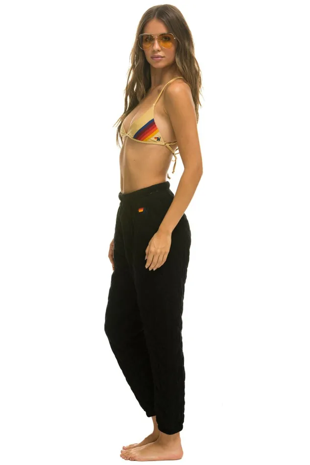 Women QUILTED SWEATPANTS 8211 BLACK Aviator Nation Sweatpants Women QUILTED SWEATPANTS 8211 BLACK Aviator Nation Sweatpants