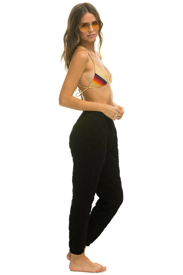 Women QUILTED SWEATPANTS 8211 BLACK Aviator Nation Sweatpants Women QUILTED SWEATPANTS 8211 BLACK Aviator Nation Sweatpants