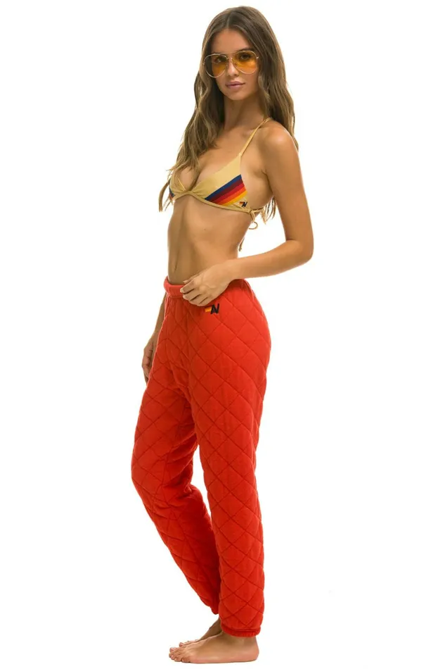 Women QUILTED SWEATPANTS 8211 RED Aviator Nation Sweatpants Women QUILTED SWEATPANTS 8211 RED Aviator Nation Sweatpants