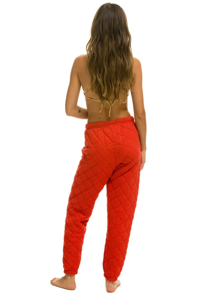 Women QUILTED SWEATPANTS 8211 RED Aviator Nation Sweatpants Women QUILTED SWEATPANTS 8211 RED Aviator Nation Sweatpants