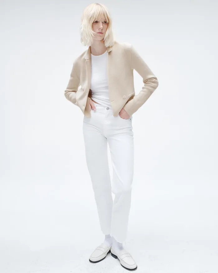 Women Rag and Bone Blazers and Vests Joy Merino Wool Blazer Ivory Women Rag and Bone Blazers and Vests Joy Merino Wool Blazer Ivory