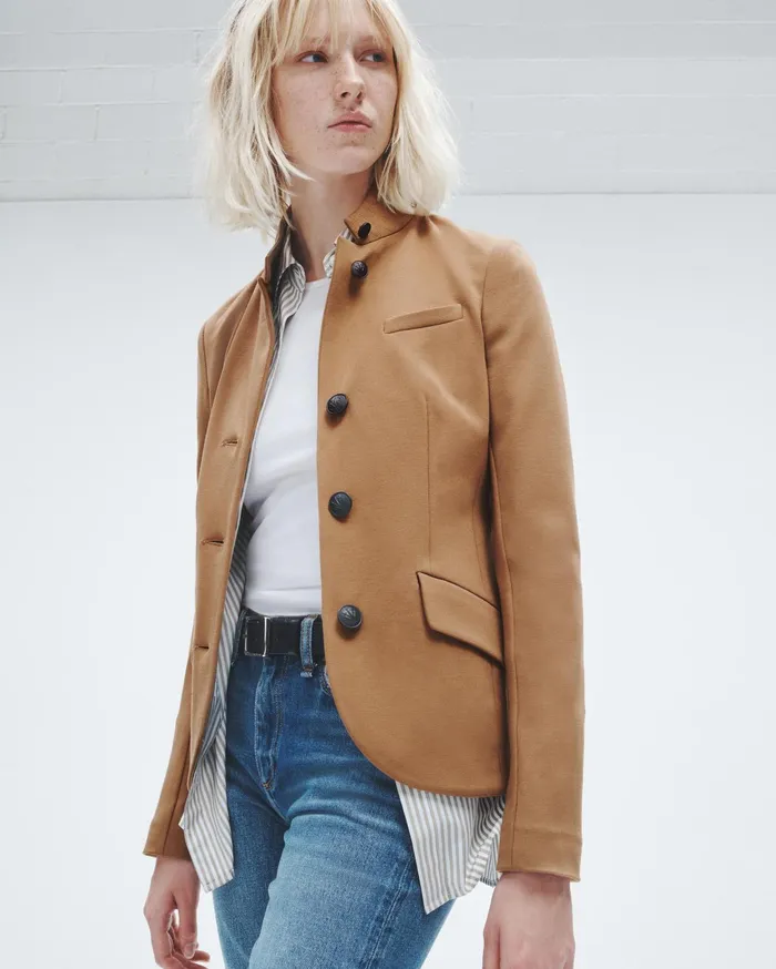 Women Rag and Bone Blazers and Vests Slade Ponte Blazer Camel Women Rag and Bone Blazers and Vests Slade Ponte Blazer Camel