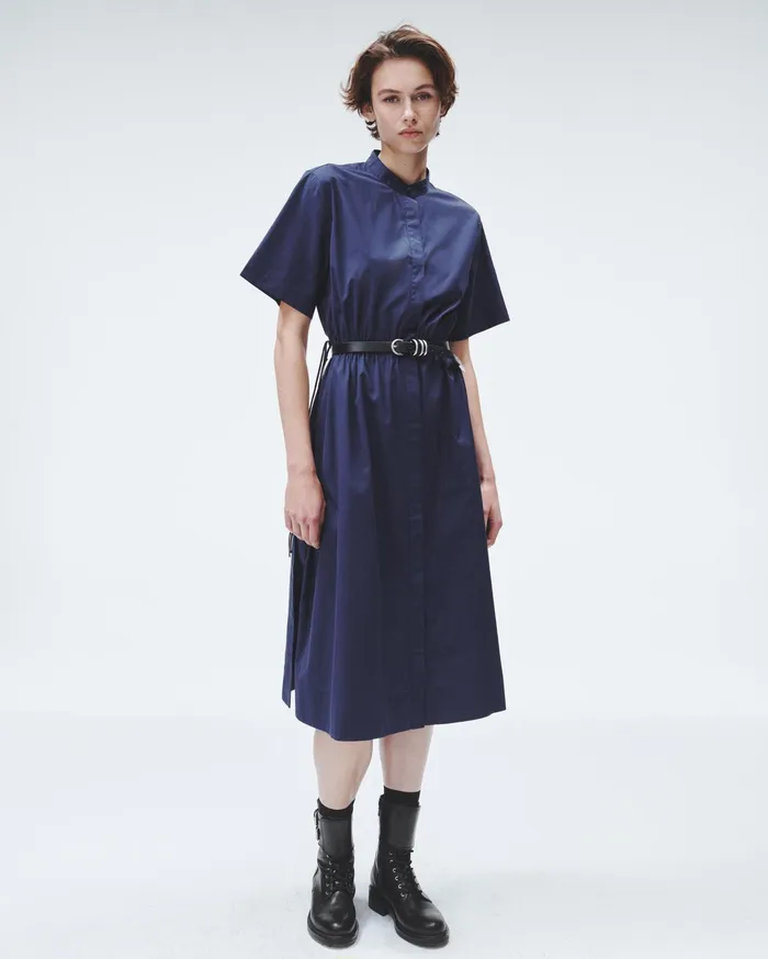 Women Rag and Bone Dresses and Skirts Ronan Cotton Poplin Dress Navy