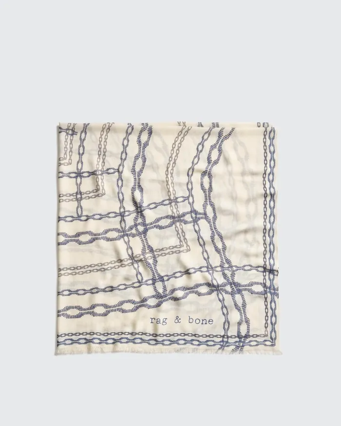 Women Rag and Bone Scarves and Ponchos Pea Chain Scarf White