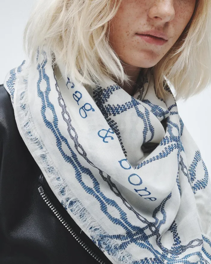 Women Rag and Bone Scarves and Ponchos Pea Chain Scarf White Women Rag and Bone Scarves and Ponchos Pea Chain Scarf White