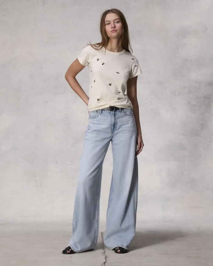 Women Rag and Bone TShirts Allover Bumblebee Print Tee Ivory Multi Women Rag and Bone TShirts Allover Bumblebee Print Tee Ivory Multi