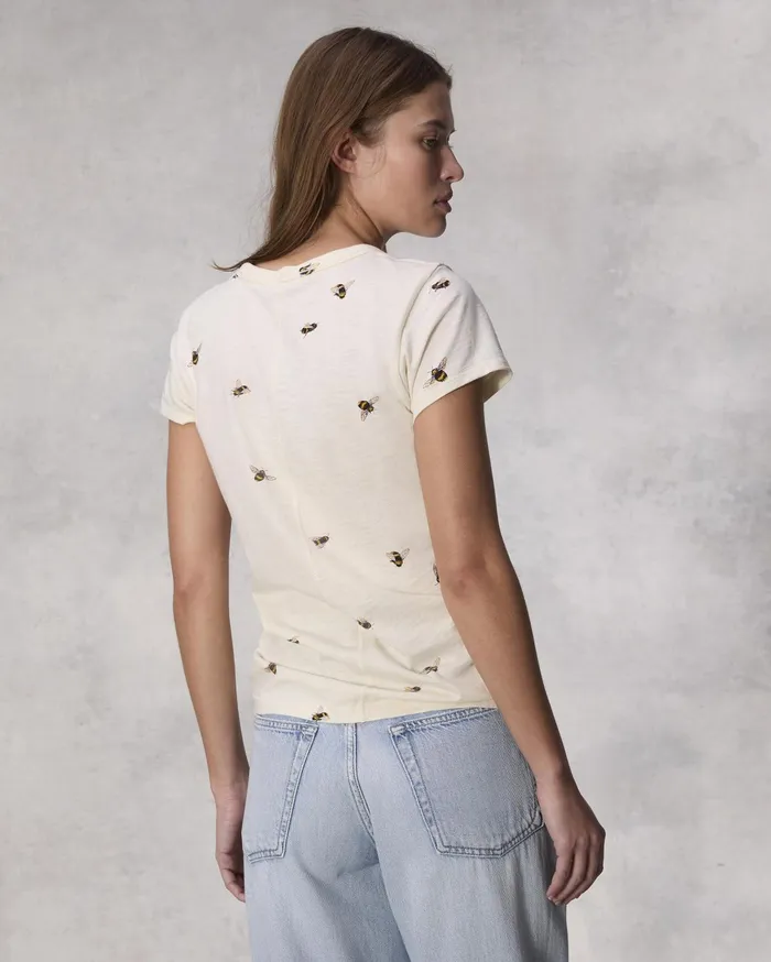 Women Rag and Bone TShirts Allover Bumblebee Print Tee Ivory Multi Women Rag and Bone TShirts Allover Bumblebee Print Tee Ivory Multi