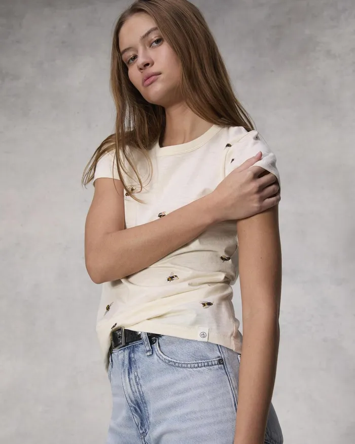 Women Rag and Bone TShirts Allover Bumblebee Print Tee Ivory Multi Women Rag and Bone TShirts Allover Bumblebee Print Tee Ivory Multi