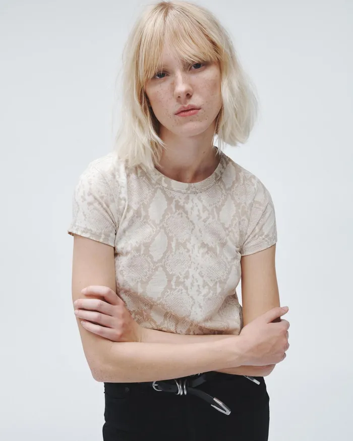 Women Rag and Bone TShirts Allover Snake Tee Snake Print