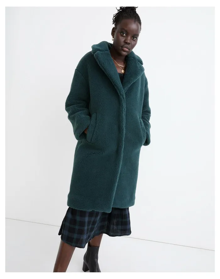Women Resourced Sherpa Teddy Coat Smoky Spruce Madewell Jackets Women Resourced Sherpa Teddy Coat Smoky Spruce Madewell Jackets