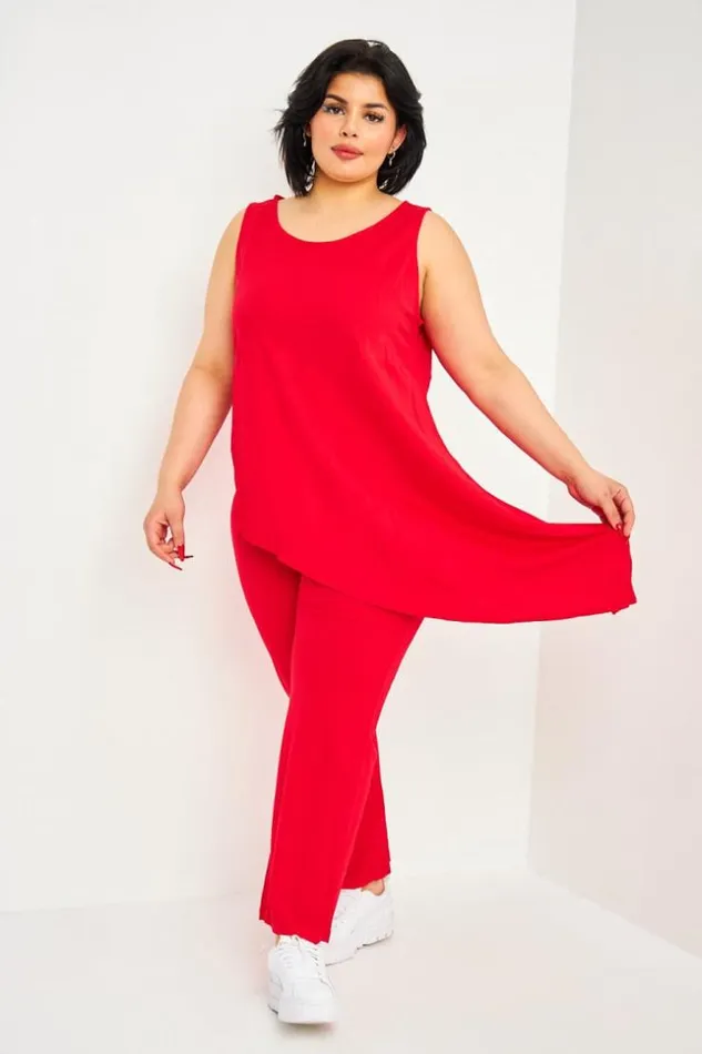 Women Red Top Pants Set Red Brentiny Paris Tie And Dye Dresses