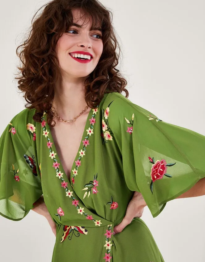Women Renee Wrap Dress Green Monsoon Occasionwear