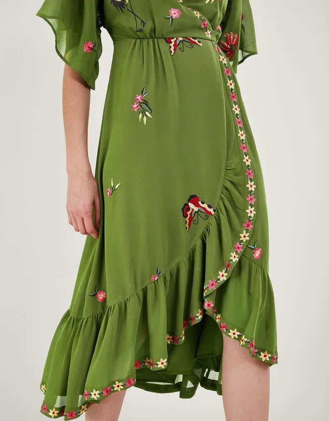 Women Renee Wrap Dress Green Monsoon Occasionwear