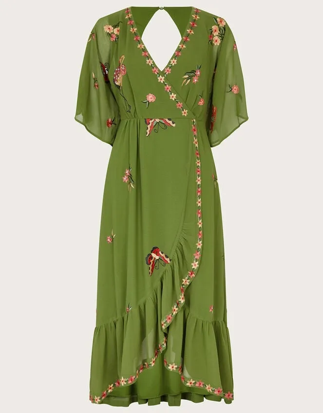Women Renee Wrap Dress Green Monsoon Occasionwear