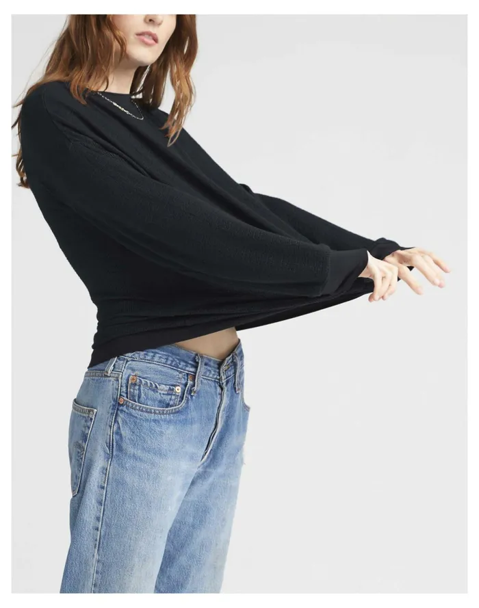 Women Richer Poorer Bounce Knit Unwind Pullover Black Madewell Sweatshirts and Sweatpants Women Richer Poorer Bounce Knit Unwind Pullover Black Madewell Sweatshirts and Sweatpants
