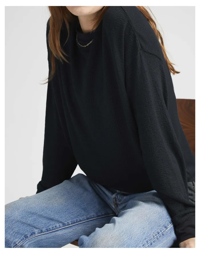Women Richer Poorer Bounce Knit Unwind Pullover Black Madewell Sweatshirts and Sweatpants Women Richer Poorer Bounce Knit Unwind Pullover Black Madewell Sweatshirts and Sweatpants