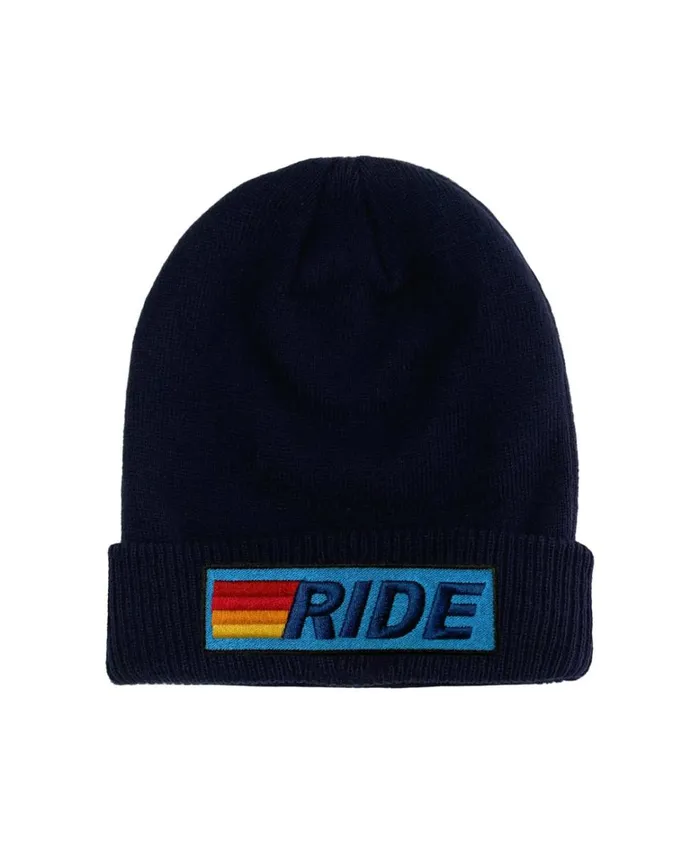 Women RIDE LOGO BEANIE 8211 NAVY BLUE Aviator Nation Beanies