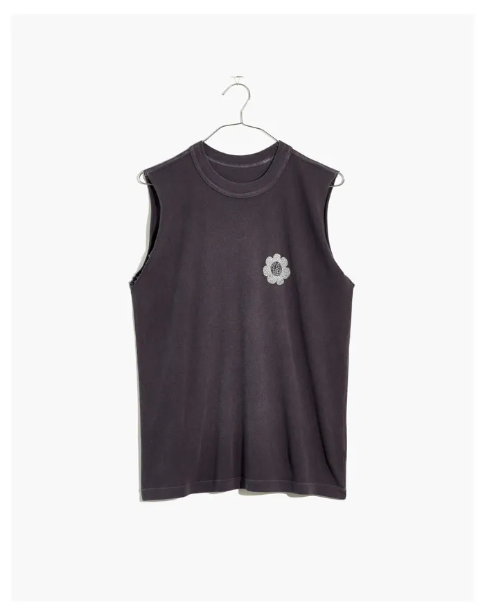 Women Rivet and Thread Daisy Logo Graphic Cutoff Muscle Tee Crushed Blackberry Madewell Tees Women Rivet and Thread Daisy Logo Graphic Cutoff Muscle Tee Crushed Blackberry Madewell Tees