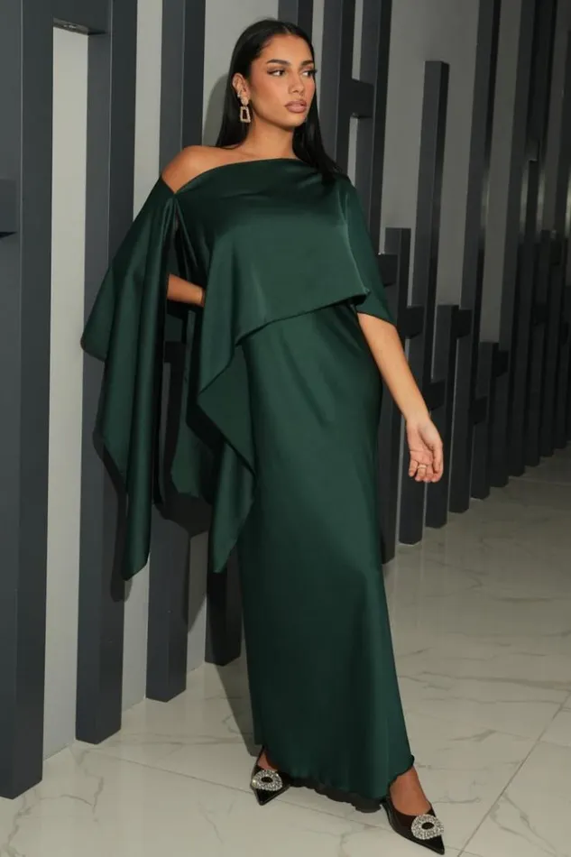 Women Robe 2 Pices Bustier Poncho Satin Vert Fonc Green Brentiny Paris Short Dresses Women Robe 2 Pices Bustier Poncho Satin Vert Fonc Green Brentiny Paris Short Dresses
