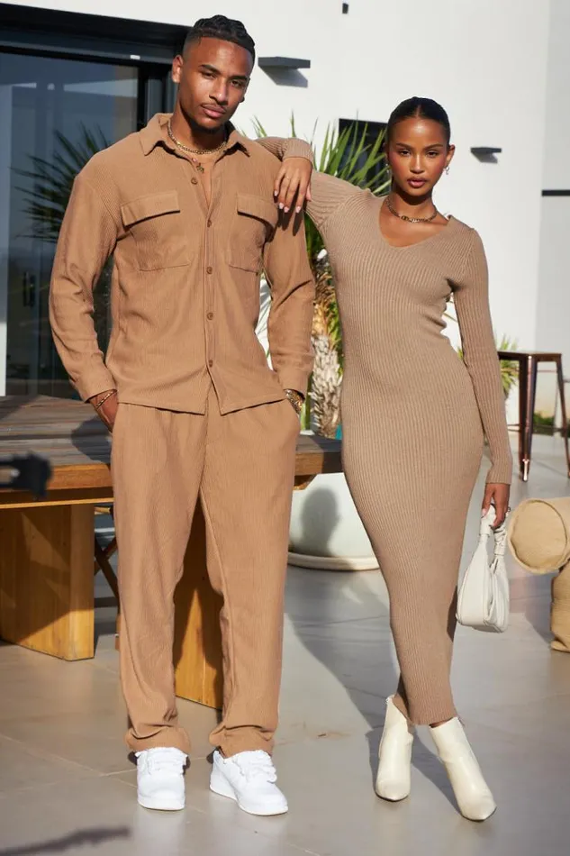 Women Robe Longue Camel Basic Moulante Camel Brentiny Paris Short Dresses
