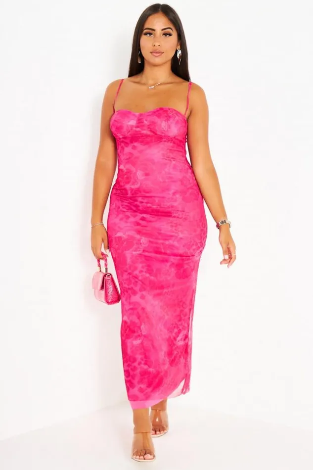 Women Robe Rose A Bretelles En Voile Motif Pink Brentiny Paris Short Dresses Women Robe Rose A Bretelles En Voile Motif Pink Brentiny Paris Short Dresses