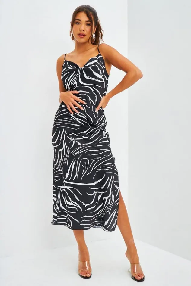 Women Robe Satine Noire Col Bnitier Imprim Zbr Black Brentiny Paris Satin Dresses Women Robe Satine Noire Col Bnitier Imprim Zbr Black Brentiny Paris Satin Dresses