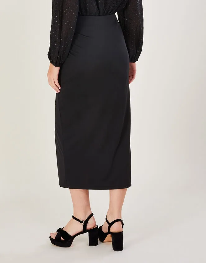 Women Ruched Crepe Jersey Skirt Black Monsoon Casualwear