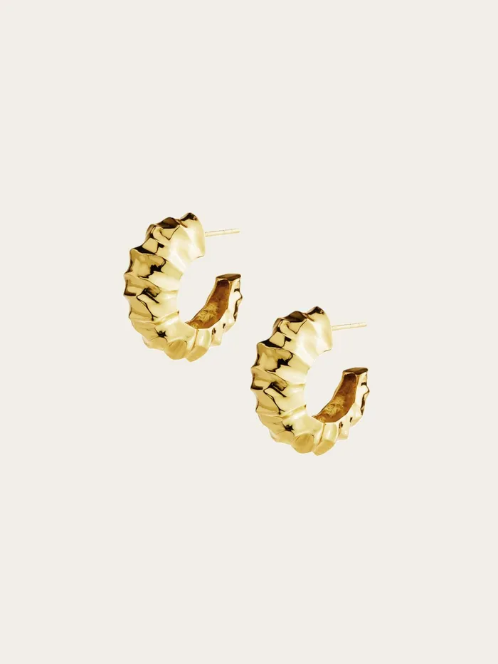 Women Rylan 8211 Hammered Hoop Earrings In Gold The UNDONE Maternity